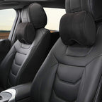 EASY EAGLE Auto Nackenkissen aus Wildleder und Memory-Schaum, Nackenkissen mit Abnehmbarem Befestigungsgurt für Autositz, Schwarz, 1 Stück