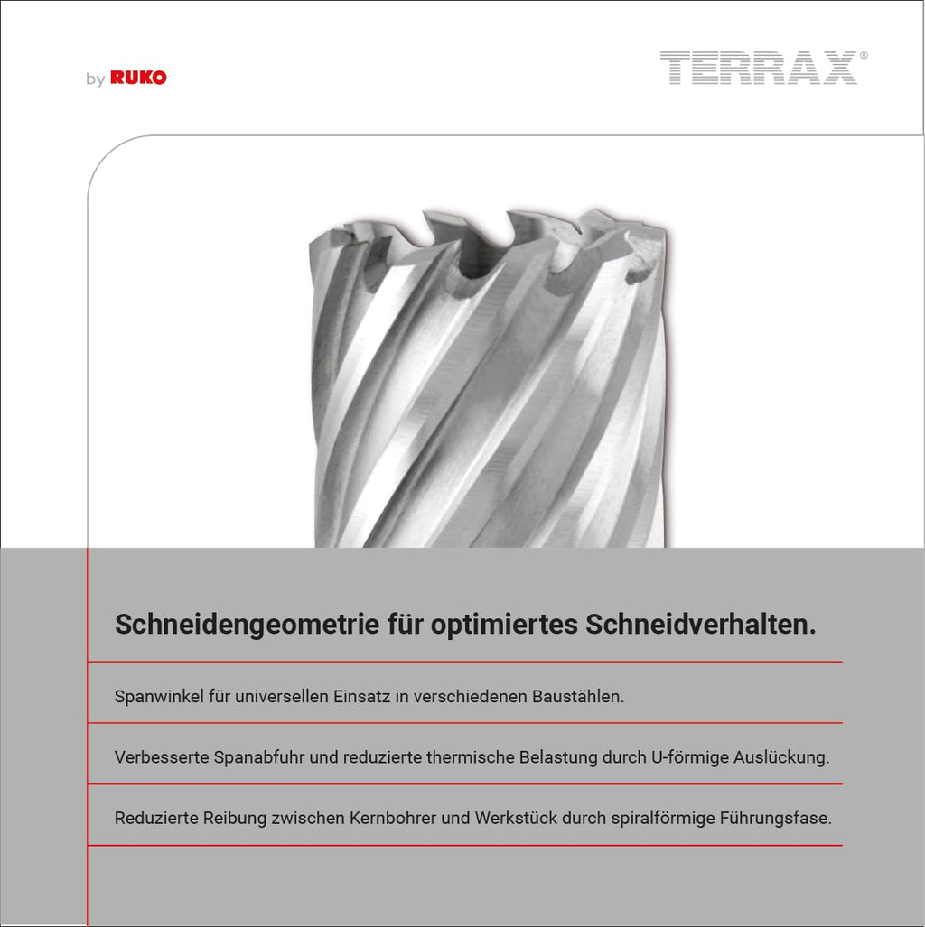 TERRAX by RUKO Kernbohrer HSS 28 mm Weldon