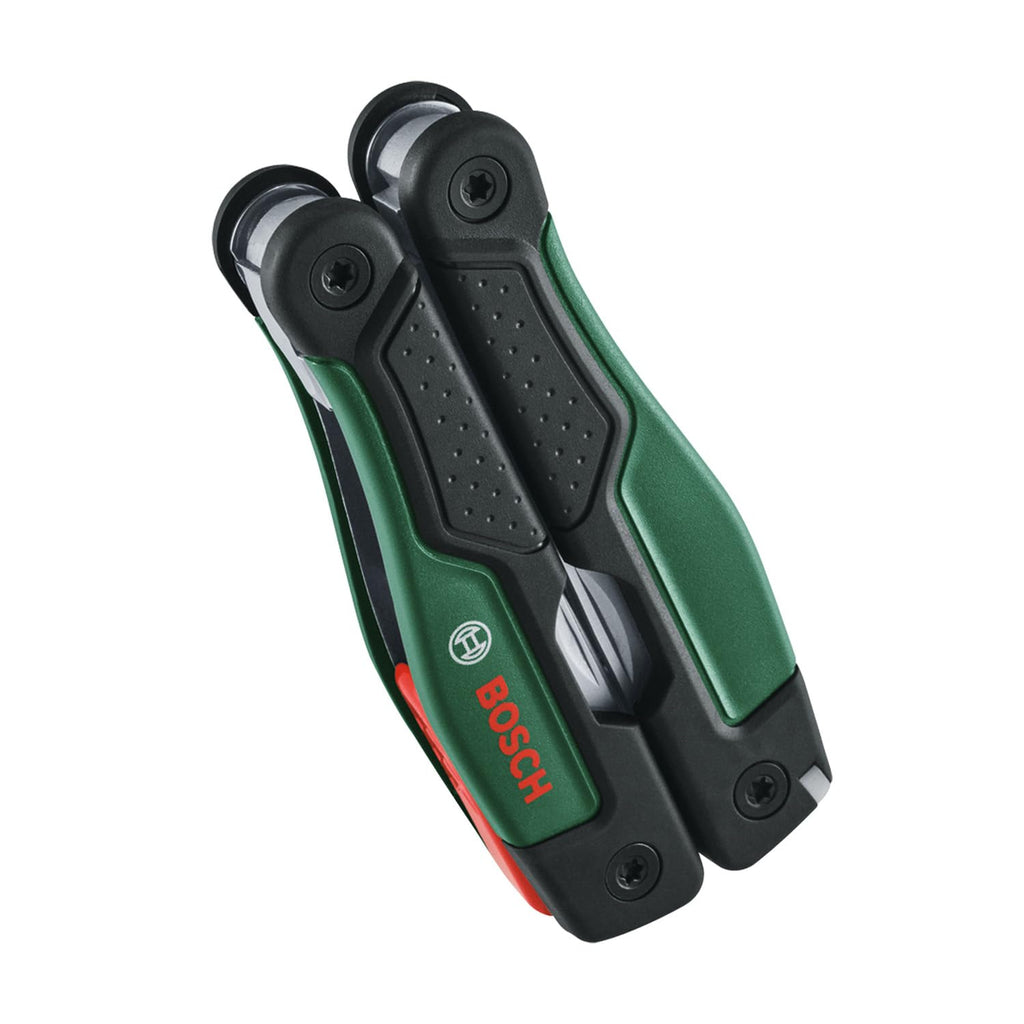 Bosch 16-in-1 Multi-Tool (Multifunktionswerkzeug zum Heimwerken, Outdoor und Camping; Edelstahl; Verriegelungsfunktion; Softgrip; 16 Funktionen: Zange; Schraubendreher; Messer; Säge, usw.)