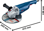Bosch Professional Winkelschleifer GWS 20-230 P (inkl. Zweilochschlüssel, Aufnahmeflansch, Spannmutter, Abdeckschutz, Zusatzhandgriff)