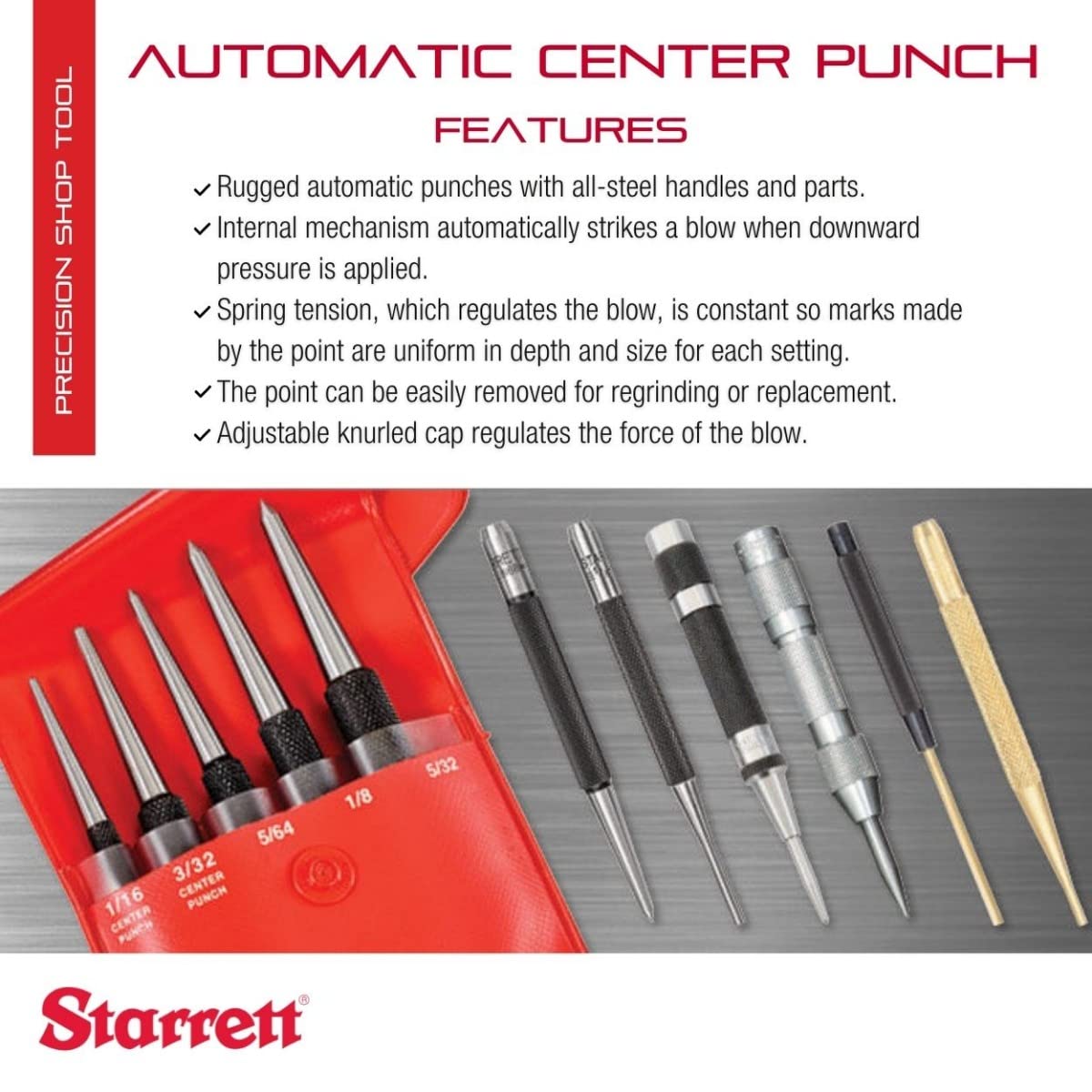 Starrett 18A Automatischer Körner mit einstellbarem Hub