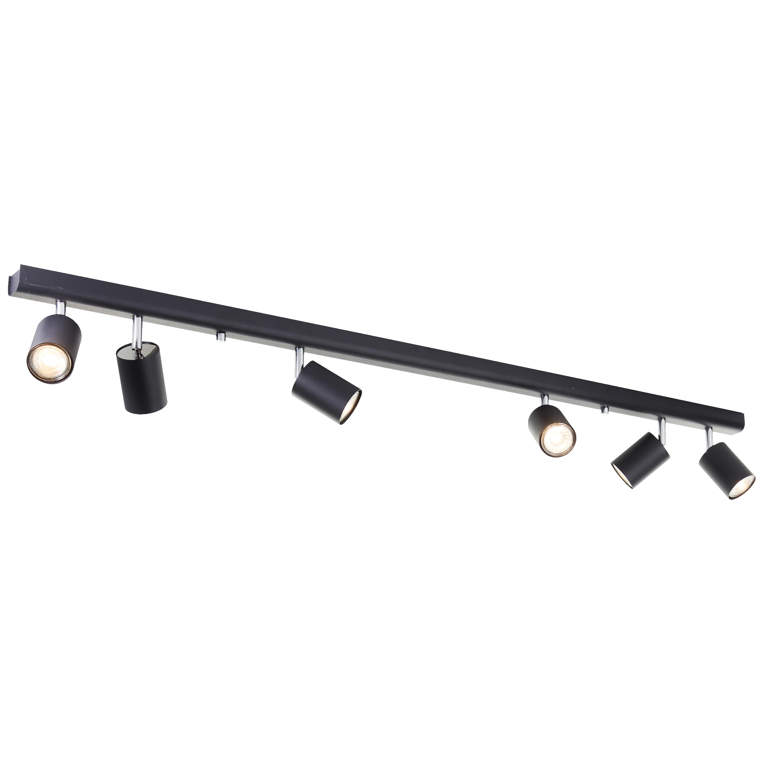 Lightbox Deckenlampe LED 6 flammig | Decken-Strahler mit schwenkbaren Spots | Lampe für Wohnzimmer, Küche oder Schlafzimmer (innen) | 6 x GU10 Fassung | aus Metall in Schwarz