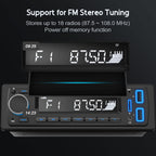 Avylet 7 LED-Farben, Auto-Stereo-Freisprecheinrichtung, Bluetooth 5.0, Autoradio, Stereo und Uhr, 4 x 60 W, FM-Radio, USB/AUX-In, MP3/WMA/WAV/SD, MP3-Player, kabellose Fernbedienung