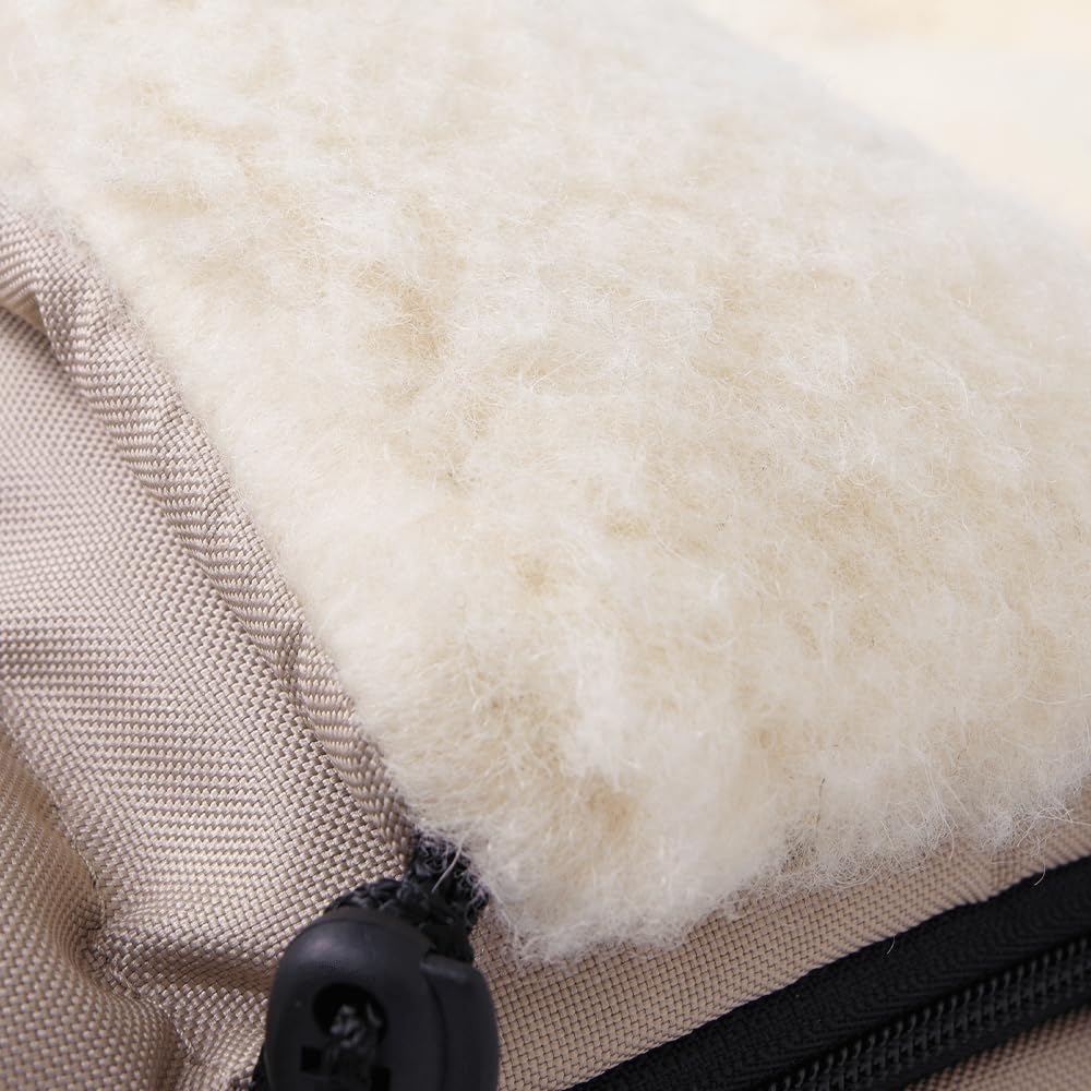 my junior® ThermoWool 3in1 Fußsack 100% Schurwolle, reflektierend, wasserabweisend (Naptime Latte)