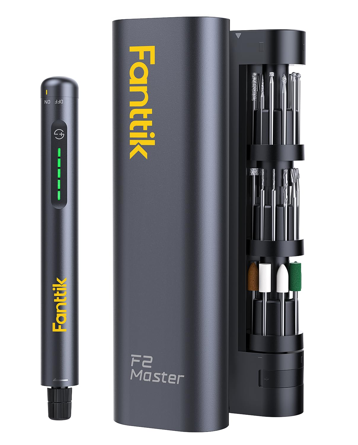 Fanttik F2 Master Mini Akku-Multifunktionswerkzeug, NeoPulse Motor, 5 Geschwindigkeiten, 25000 U/min, Revostor-Hub, 35 Zubehörteile, Elektrowerkzeug zum Polieren, 3D-Druck, Bohren, Gravieren