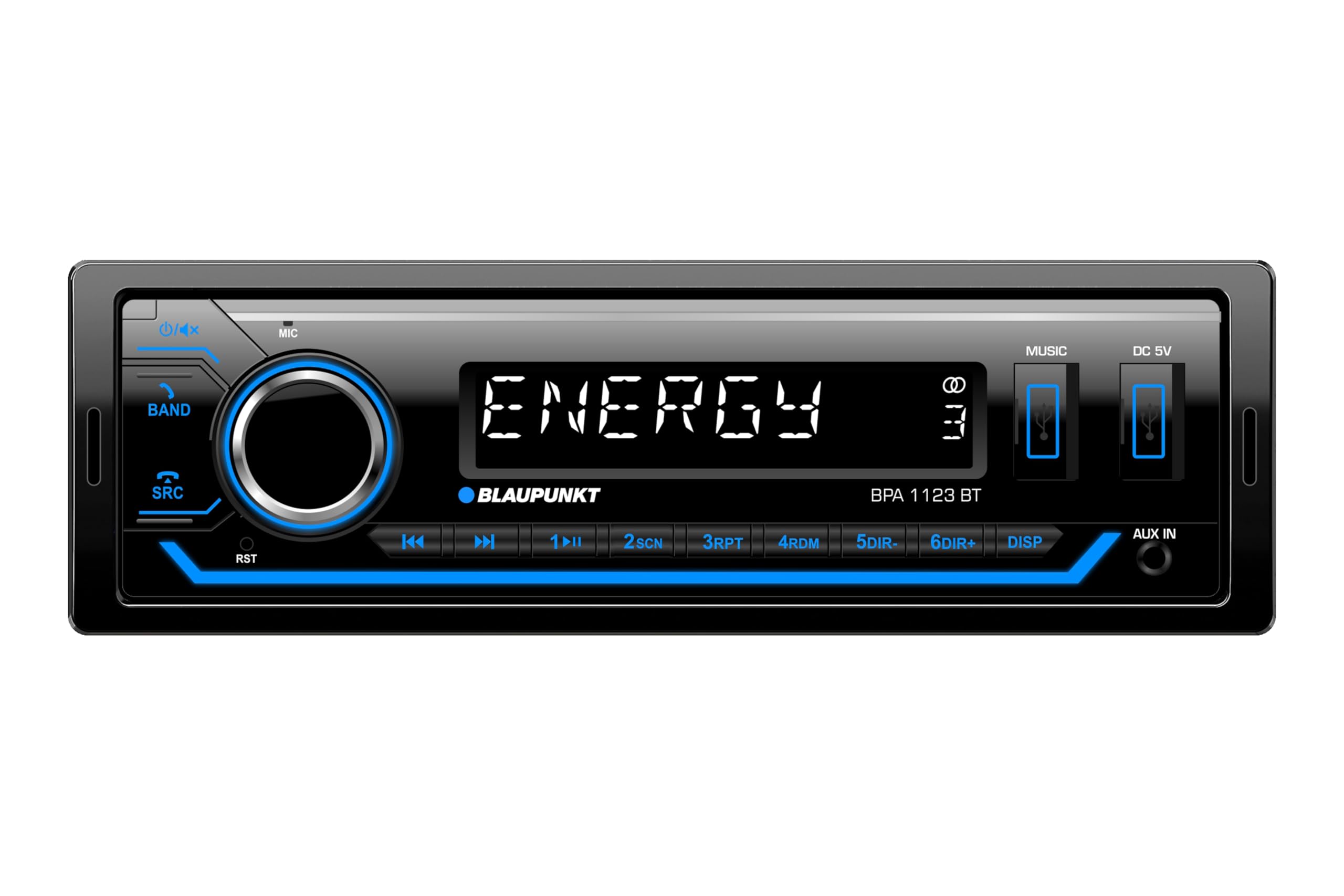 Blaupunkt BPA 1123 BT, 1-DIN Autoradio, Bluetooth, USB, Aux-Eingang, Sub-Out, Multicolour, 4x50Watt, 12V