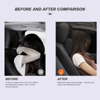 EASY EAGLE Auto Nackenkissen aus Wildleder und Memory-Schaum, Nackenkissen mit Abnehmbarem Befestigungsgurt für Autositz, Schwarz, 1 Stück