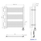 Heilmetz Badheizkörper Elektrisch 70x60cm Badheizkörper Elektrisch mit Thermostat+Timer-Funktion Gerade Handtuchheizkörper Anthrazit 330W