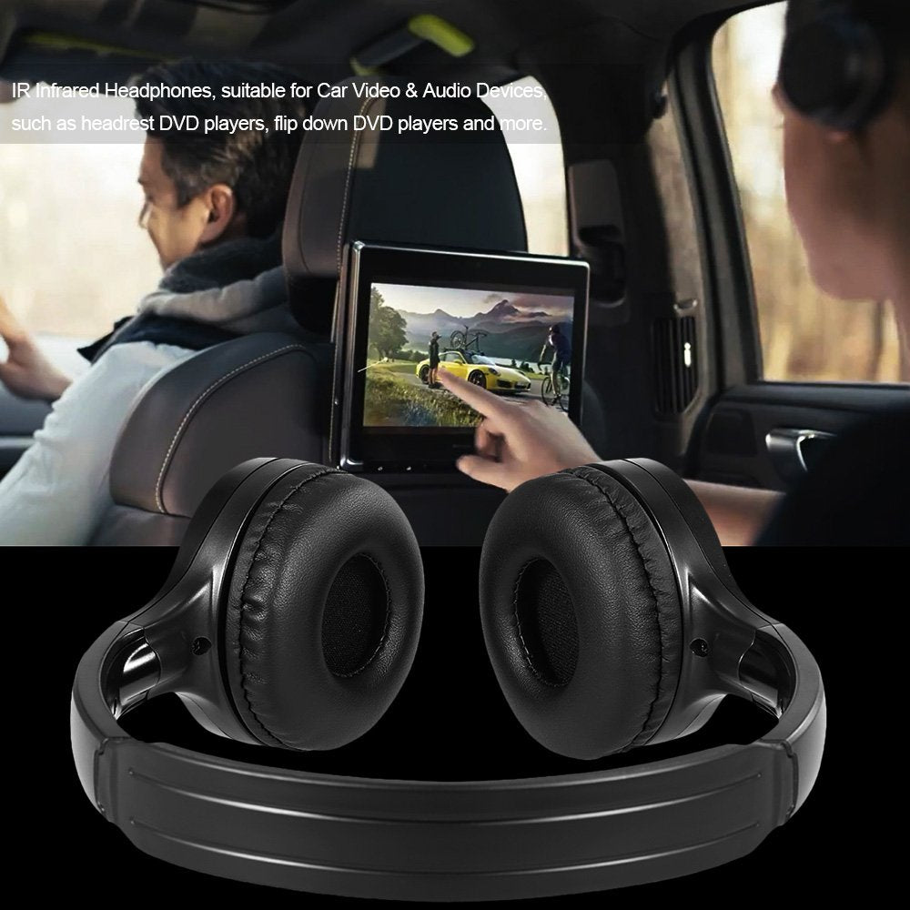 Docooler IR Infrarot Wireless Auto Kopfhörer Stereo Headset Verkabelt Kopfhörer Dual Channel für In-Auto DVD-Player