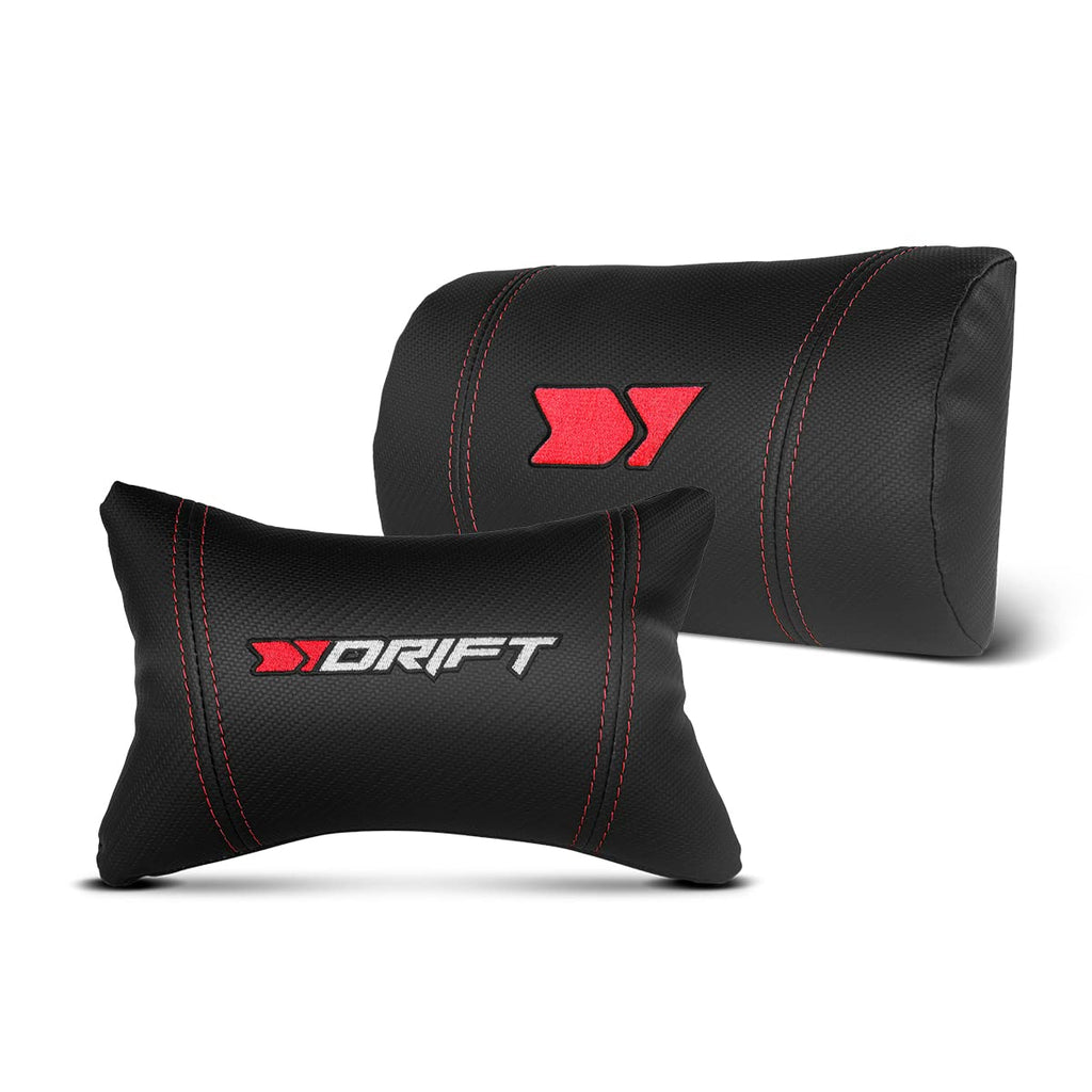 DRIFT GAMING DR350 – Ergonomischer Profi-Gaming-Stuhl mit 4D-Armlehnen, Lenden- und Nackenkissen, 135° neigbar, Leise Rollen, Schwarz-Rot