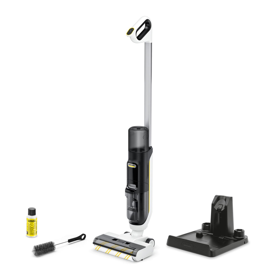 Karcher Saugwischer FCV 3, kabelloser Saugwischer mit 3 Reinigungsmodi, Akkulaufzeit: ca. 30 min, Flächenleistung pro Akkuladung: ca. 130 m², Weiß