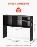 VEVOR Schreibtisch Bücherregal 1-stufiger Organizer (94 x 24 x 73 cm) Tischregale Schreibtisch Organizer Ausstellungsregal aus Spanplatten mit rutschfesten Füßen, für Büro Wohnheim, Schwarz