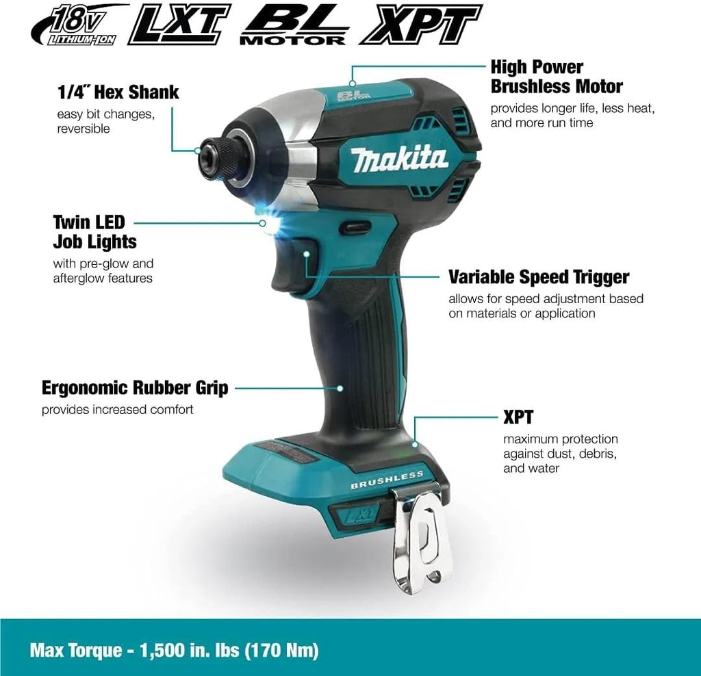 Makita DTD153Z 18 V Li-ion Brushless Impact Driver - Blue by Makita