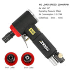 Druckluft Winkelschleifer Set - Mini Druckluft Schleifer mit 6mm & 3mm Spannzange und 20 2 Zoll Schnellwechselscheiben Set, Klein Druckluftschleifer 90° Abgewinkelt zum Schneiden/Schleifen