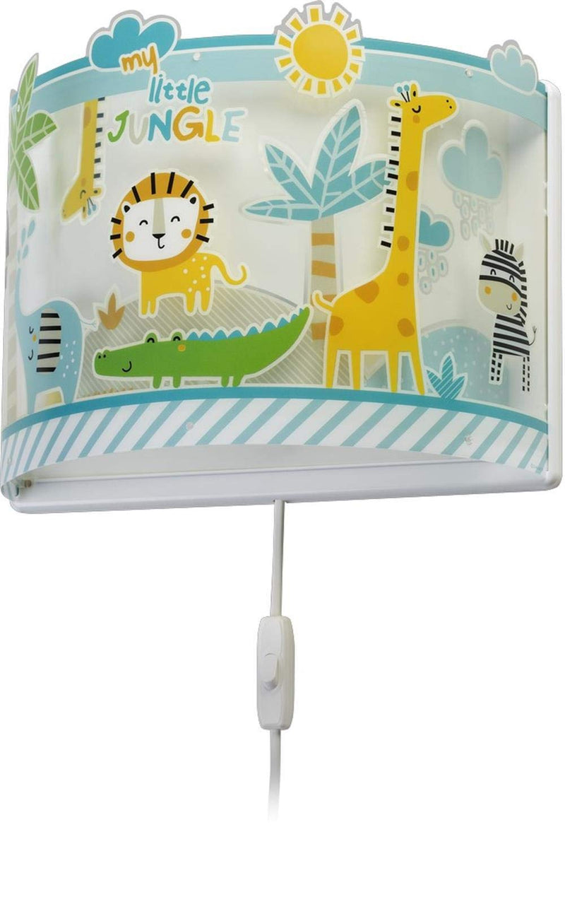 Dalber kinder Wandlampe, Kinderlampe Wandleuchte kinderzimmer tiere Dschungel My Little Jungle Löwen Elefanten Giraffen Krokodil, 76118, E27