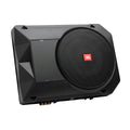 JBL BassPro SL2 Aktiv Subwoofer Auto Set - Car hifi Untersitz Bassbox Gehäuse mit Bassreflex Woofer box groß 200mm und 125 Watt aktiver Verstärker, Schwarz, 44