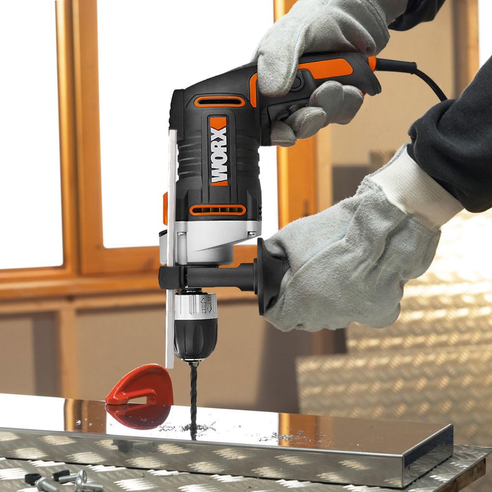 WORX WX328 Schlagbohrmaschine 810W - exaktes Bohren in Holz, Beton & Stahl - einfacher Werkzeugwechsel - stufenlose Drehzahlregulierung - exakte Bohrtiefe mit Tiefenanschlag - ergonomisches Design