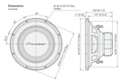 Pioneer TS-A300S4 Subwoofer mit Schwingspule für den Gehäuseeinbau (1.500 W), 30 cm/12", IMPP Membran für kraftvollen Klang, kontinuierliche Ausgangsleistung 500 W, schwarz