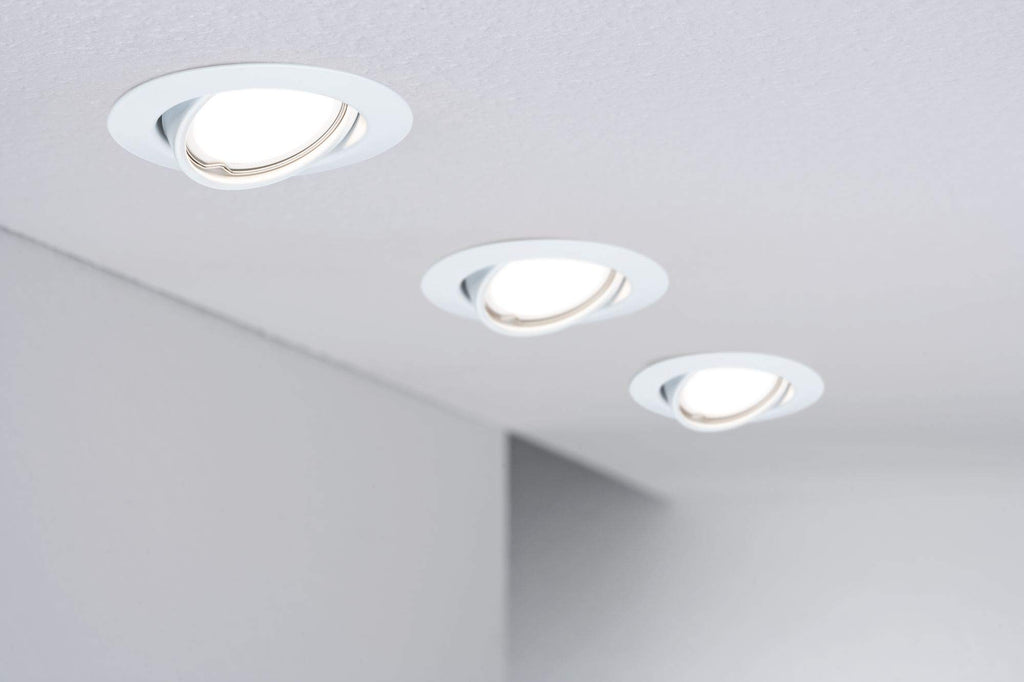 Paulmann 93400 Einbauleuchte Base rund schwenkbar max. 10x10W Einbaustrahler ohne Leuchtmittel Weiß Einbaulampe Metall Deckenspot GU10