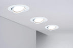 Paulmann 93400 Einbauleuchte Base rund schwenkbar max. 10x10W Einbaustrahler ohne Leuchtmittel Weiß Einbaulampe Metall Deckenspot GU10