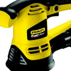 Stanley FatMax Exzenterschleifer FME440K (480 Watt, 125 mm Schleifteller, Klettfix-Schleifpapieraufnahme, Staubsaugeranschluss/Staubfangsack, stufenlose Drehzahl, inkl. 3 Gitterleinen, Koffer)