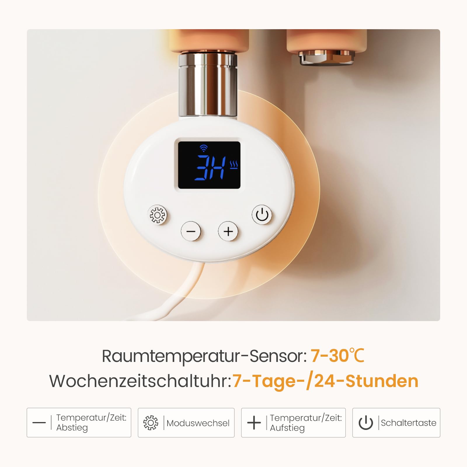 EMKE Badheizkörper Elektrisch 1320x500 mm, WiFi Intelligenter Handtuchheizkörper Elektrisch mit Thermostat, Elektrischer Handtuchwärmer Handtuchtrockner mit Heizstab Weiß 800W