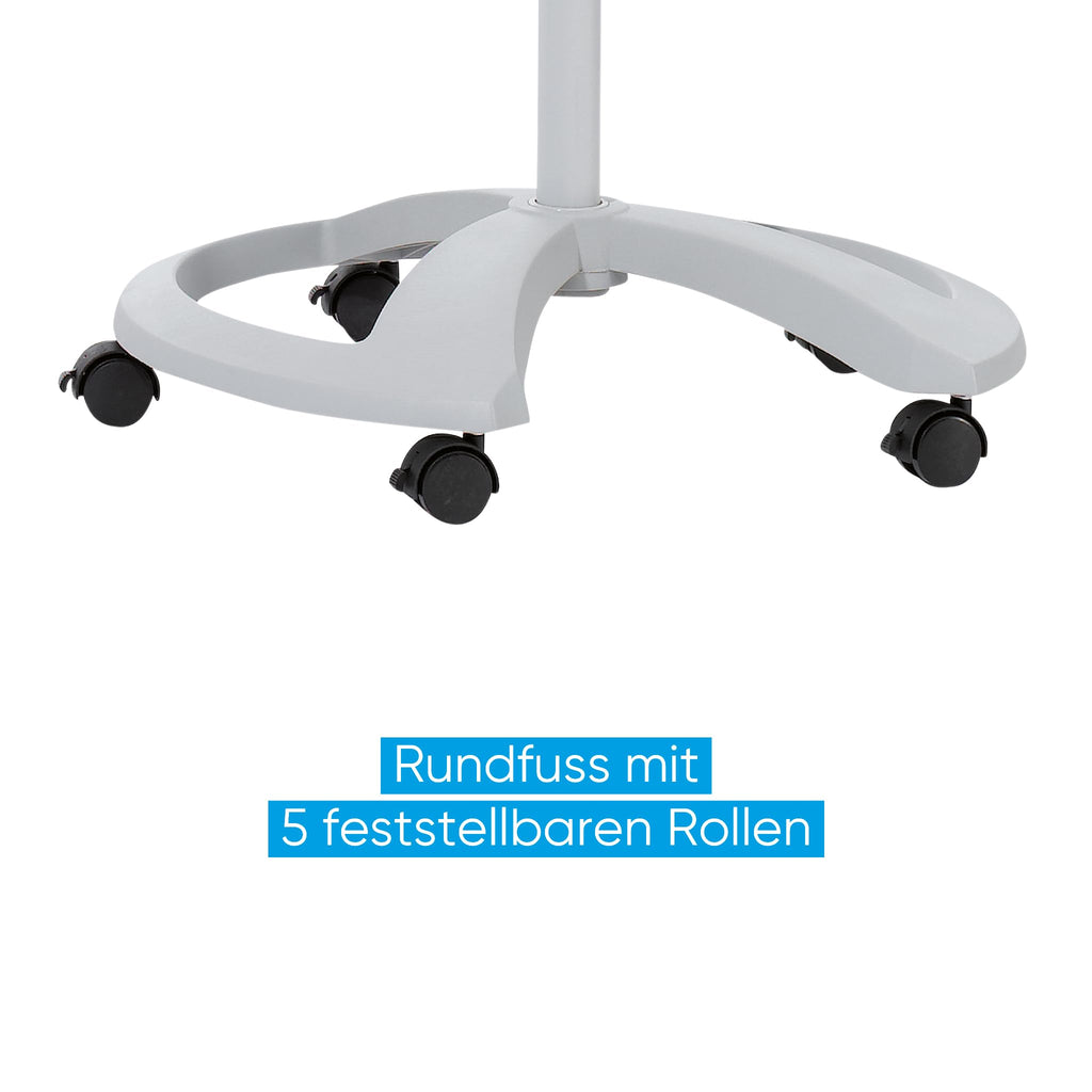 FRANKEN Flipchart, Beschreibbar, Magnetisch, Mobil, Mit Rollen und 2 Seitenarmen, Whiteboard mit Ständer, Papierhalterung und Stifteablage, 67 x 95 cm, PRO Deluxe Mobil, FC81