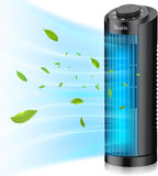 Grelife Turmventilator Leiser, 7,9m/s Geschwindigkeit, 80° Oszillierende Ventilatoren, Schnelle Kühlung Tischventilator für Büro, Zuhause, Schlafzimmer, Schwarz