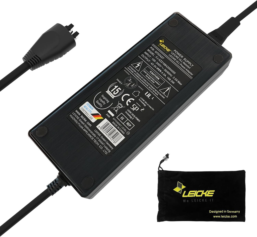 LEICKE Netzteil für Bosch e Bike Ladegerät 36V 4A 42V 4A Bosch Active Performance Line E-Bike Akku mit Active Line Plus Cargo CX(0275007907)