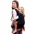 Beco Toddler Babytrage & Kindertrage (9-27 kg) - 100% Baumwoll Trage Kleinkind, Leicht & Atmungsaktiv, Hüftfreundlich mit 2 Tragepositionen: Bauchtrage & Rückentrage (Schwarz)