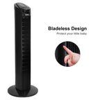 OZAVO Turmventilator, 3 Stufen Ventilator, oszillierend Standventilator, Tower-Ventilator Säulenventilator mit Fernbedienung, 74cm