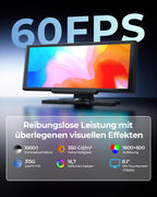 Krunia 8.1" Kabelloser Tragbarer 60FPS CarPlay-Bildschirm für Apple CarPlay & Android Auto, OTA-Updates, Rückfahrkamera, Mirror Link, Bluetooth, Sprachsteuerung, GPS-Navigation