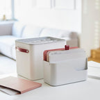 Rotho MYPAPER Set Dokumenten Ablage MY PAPER Plus, Set aus Organizer Dokumente und Ablagesystem mit Register, Kunststoff, weiss mit roten Mappen