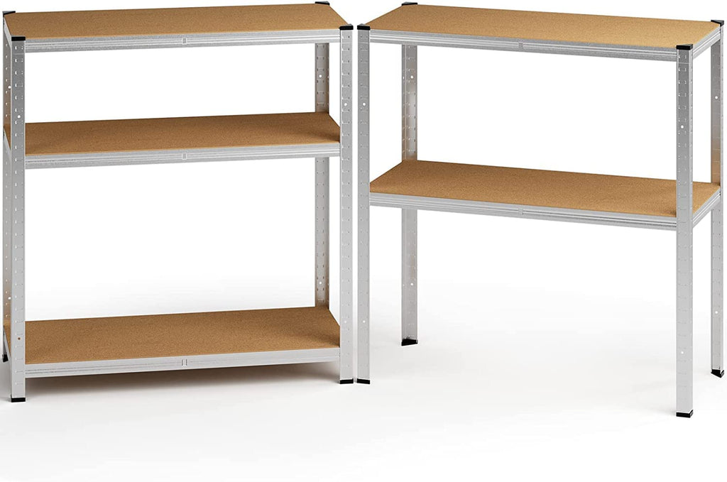 Monzana 2X Schwerlastregal 170x75x30cm 350kg 5 MDF-Platten Regal Lagerregal Kellerregal Steckregal Werkstattregal