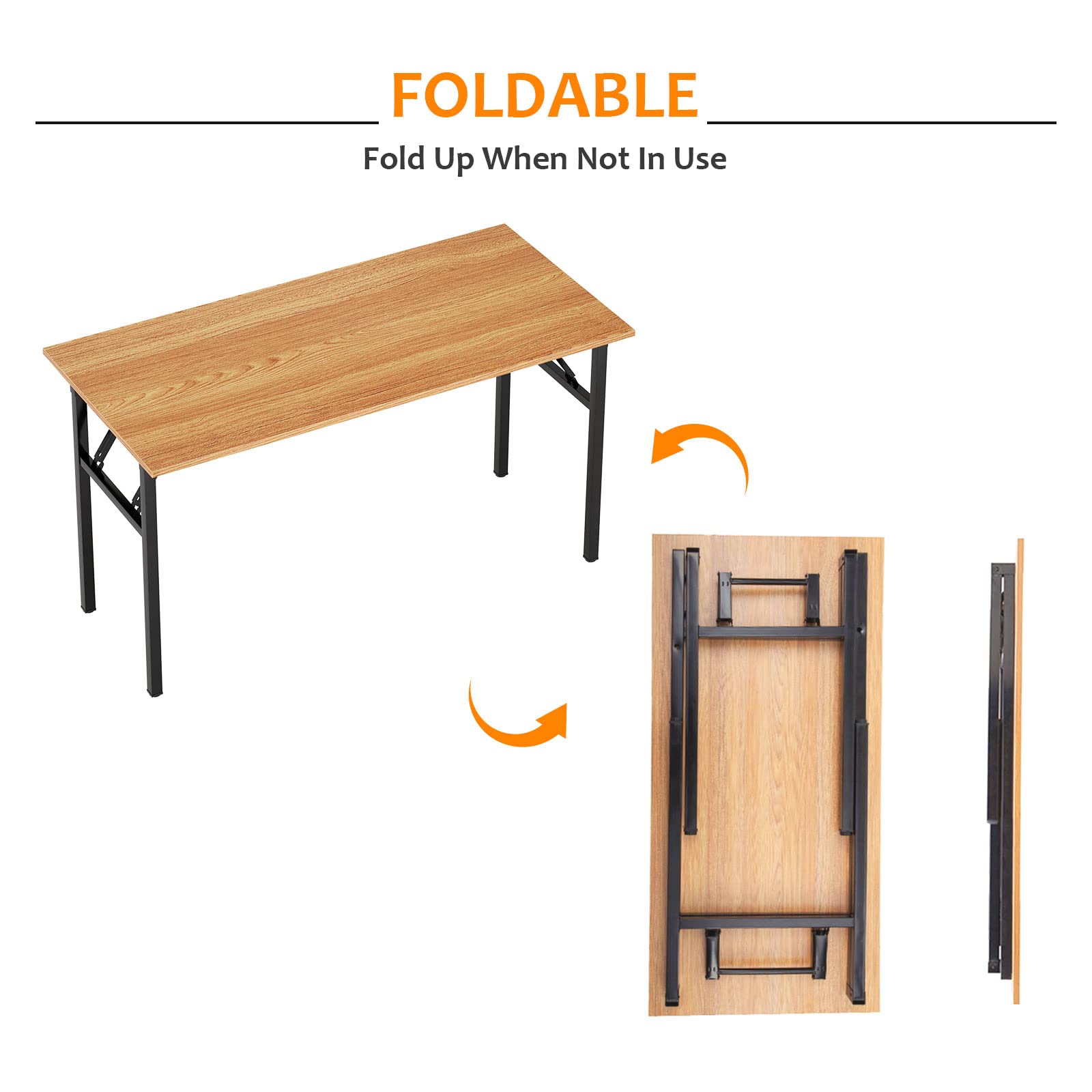 SogesHome Klapptisch Computertisch 120 x 60 x 75 cm PC Tisch Schreibtisch Bürotisch Büroarbeitsplatz für Home Office Verwendung Schreibtisch Esstisch Konferenztisch
