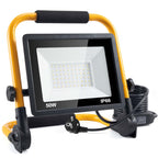 LED Baustrahler, 50W 5000LM Arbeitsleuchte, LED Arbeitsleuchte mit Stecker, IP66 Wasserdicht Baustrahler mit 4M Kabel, Tragbar für Werkstatt oder Baustelle,Garage, 6500K