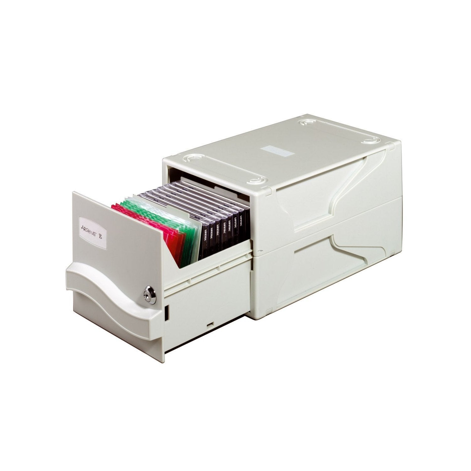 Durable Multimedia Box für CDs und Disketten, abschließbar und erweiterbar, grau, 525610