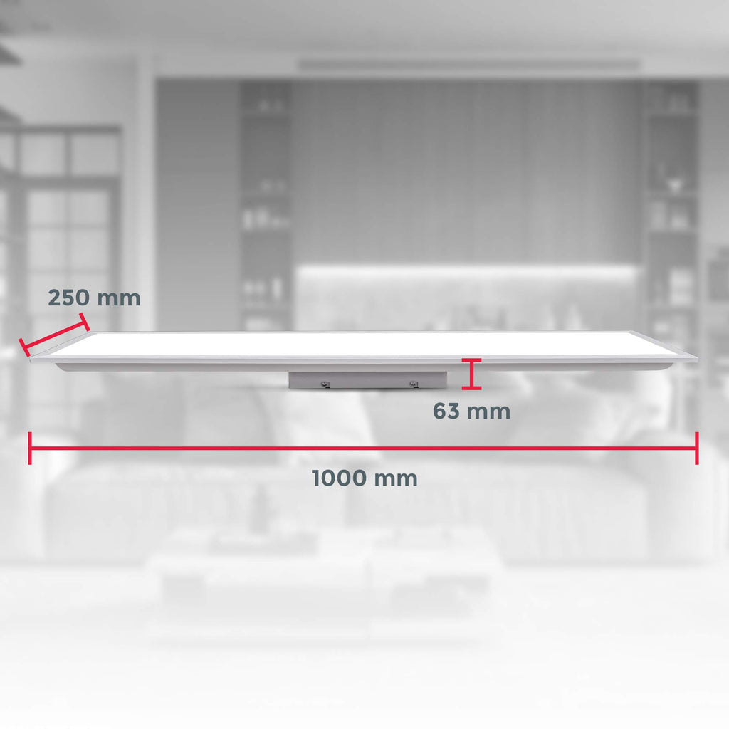 B.K.Licht - Deckenlampe mit Fernbedienung, dimmbar, ultraflach, LED Panel, LED Deckenleuchte, LED Lampe, Wohnzimmerlampe, Schlafzimmerlampe, Küchenlampe, 100x25x6,3 cm, Weiß