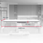 B.K.Licht - Deckenlampe mit Fernbedienung, dimmbar, ultraflach, LED Panel, LED Deckenleuchte, LED Lampe, Wohnzimmerlampe, Schlafzimmerlampe, Küchenlampe, 100x25x6,3 cm, Weiß