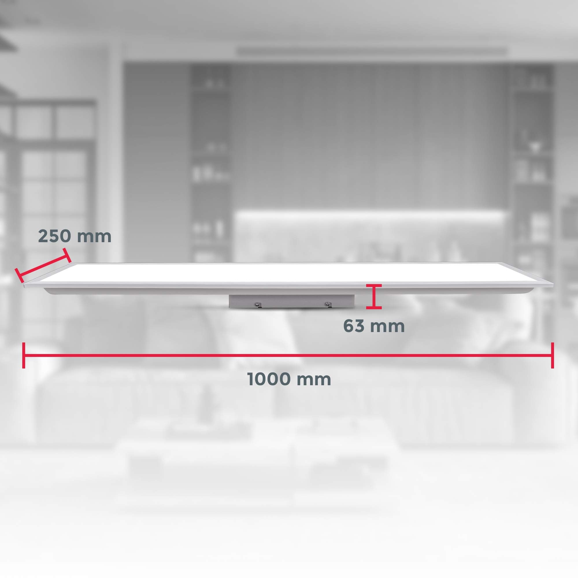 B.K.Licht - Deckenlampe mit Fernbedienung, dimmbar, ultraflach, LED Panel, LED Deckenleuchte, LED Lampe, Wohnzimmerlampe, Schlafzimmerlampe, Küchenlampe, 100x25x6,3 cm, Weiß