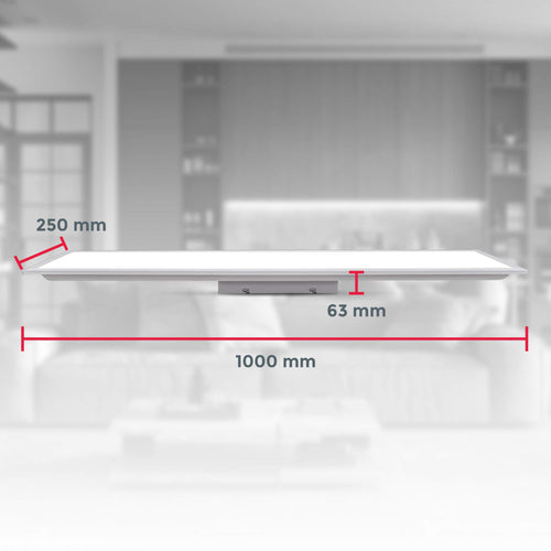 B.K.Licht - Deckenlampe mit Fernbedienung, dimmbar, ultraflach, LED Panel, LED Deckenleuchte, LED Lampe, Wohnzimmerlampe, Schlafzimmerlampe, Küchenlampe, 100x25x6,3 cm, Weiß