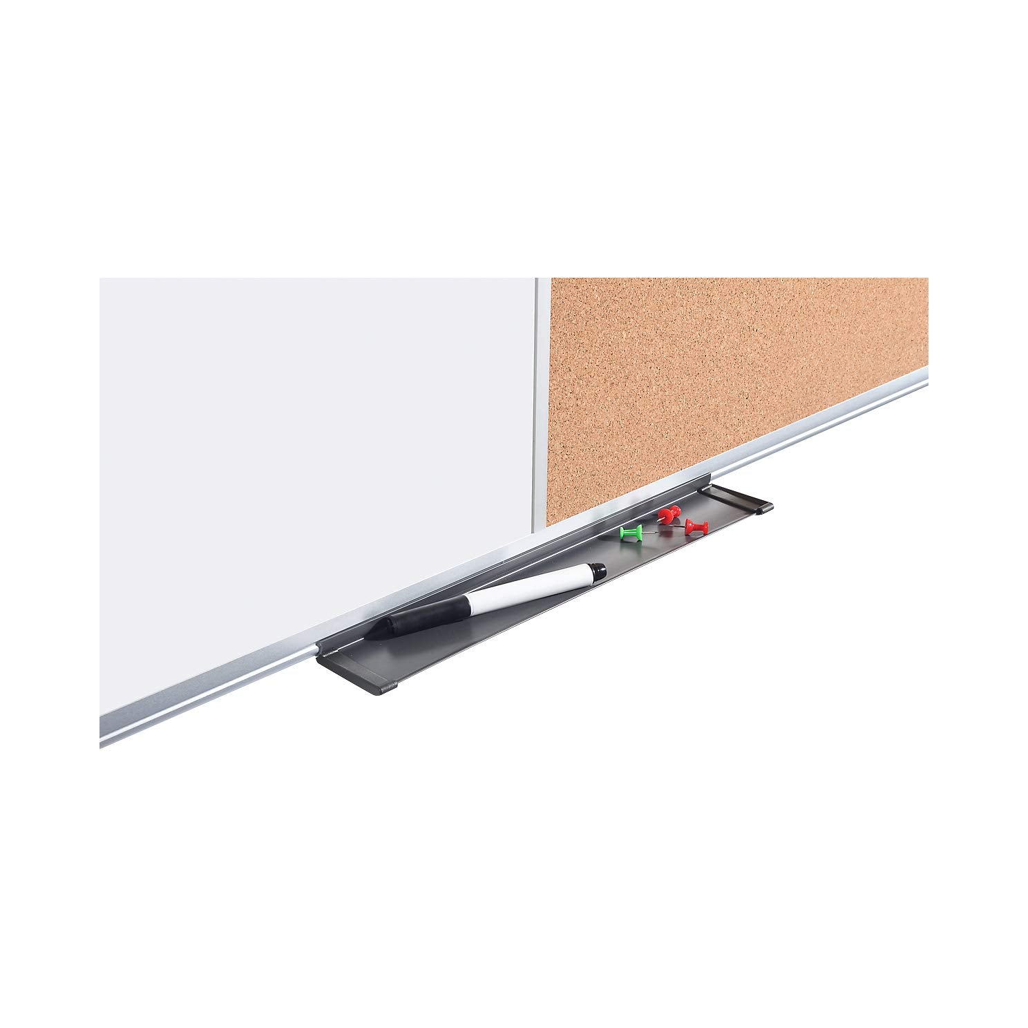 Bi-Office Maya Kombitafel, Halb Magnetisches Whiteboard, Halb Kork-Pinnwand, Aluminiumrahmen, 60 x 45 cm