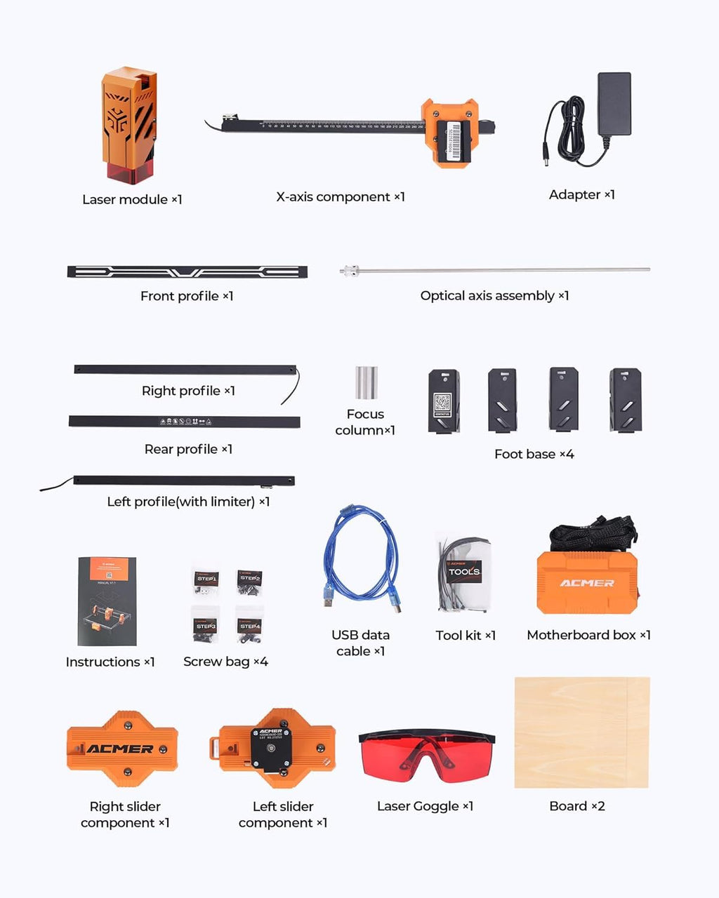 ACMER S2 4W Laser Graviermaschine, 48W Ausgangsleistung Laser Cutter, 300x300mm, 10000 mm/min, Holz Lasergravierer für DIY-Chargenanpassung, Bildung und Unterricht, Modellbau, individuelle Geschenke