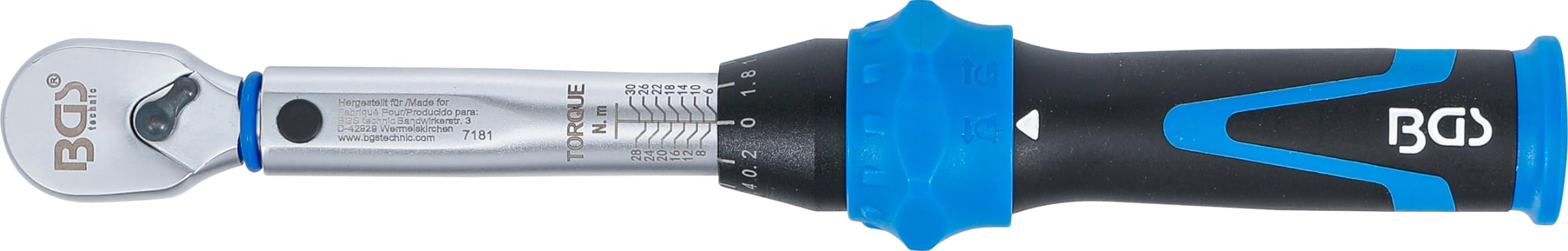 BGS 7181 | Drehmomentschlüssel | Abtrieb Außenvierkant 6,3 mm (1/4") | 6-30 Nm