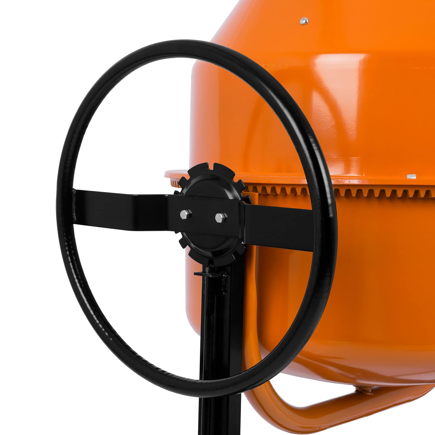 EBERTH 180L Betonmischer Elektrisch Mobil, 650W Motor, Gestell, Trommel und Zahnkranz aus Stahl, feststellbares Handrad, breite Fußplatte, Profi Zementmischer, Trommel schwenkbar, Einfache Bedienung