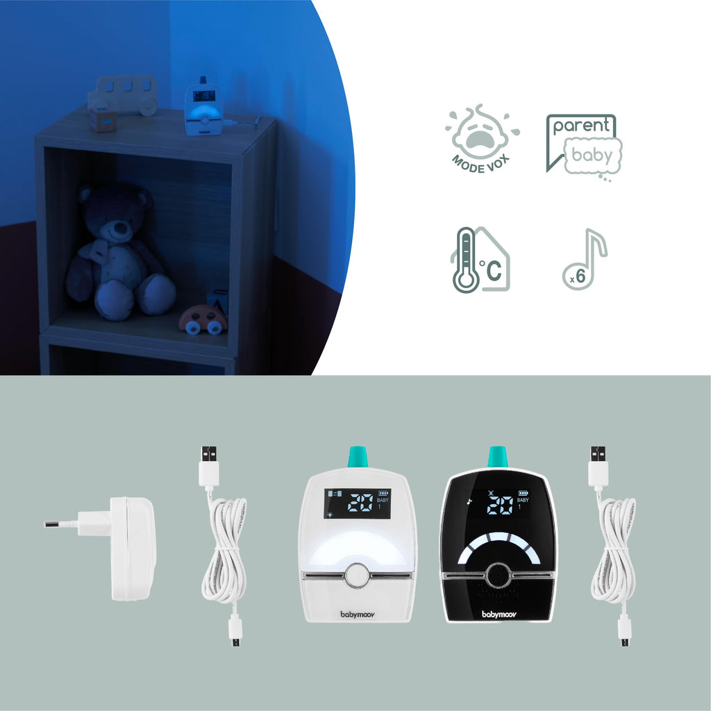 Babymoov Babyphone Premium Care - Digital Green Technology, niedrige Strahlung, 1400m Reichweite