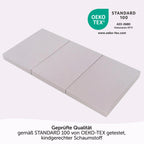 Alvi Reisebettmatratze Komfort 60x120 cm/Höhe 6 cm - Matratze für Baby Reisebett mit Baumwollbezug und Tasche, atmungsaktiv, waschbar, schadstoffgeprüft, Plüsch