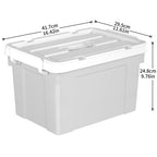 Cetomo 20L*6 Aufbewahrungsboxen, Tragbare Plastikboxen mit Deckeln, Organizer-Behälter mit Griff und Clips, Stapelbar, Ineinander Nestbar, für Zuhause und Büro, Grau, 20L-6er Pack