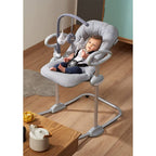 BÉABA, Spielbogen mit Babywippe Up & Down III, 3 Spielzeuge mit unterschiedlichen Funktionen, Vollständig drehbar, Entwicklungsförderung, Ergonomisch, Einfach, Praktisch, Grau