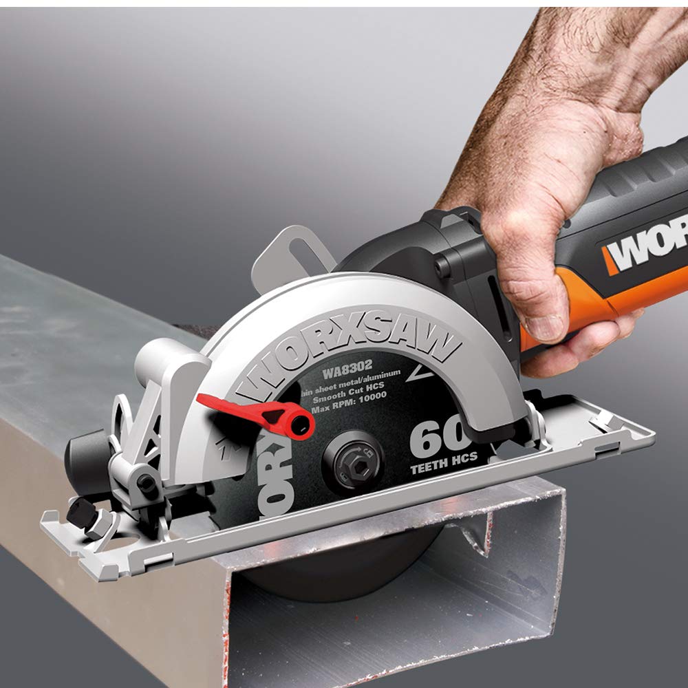 WORX WX439 Kompakt-Handkreissäge 480W - zum Sägen von Metall, Plastik, Holz, Stein und Fliesen - 120mm Sägeblatt